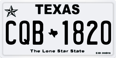 TX license plate CQB1820