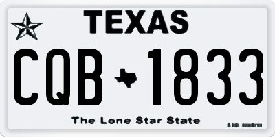 TX license plate CQB1833