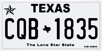 TX license plate CQB1835