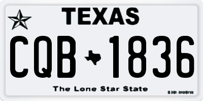 TX license plate CQB1836