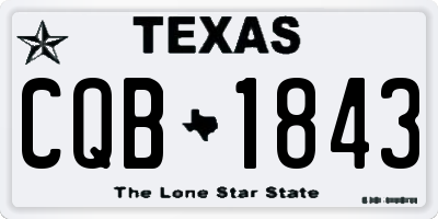 TX license plate CQB1843