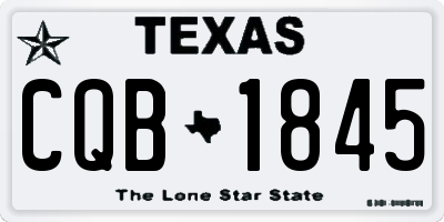 TX license plate CQB1845