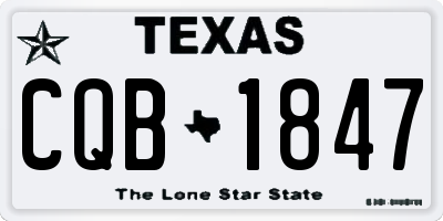TX license plate CQB1847