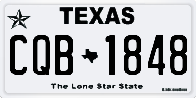 TX license plate CQB1848