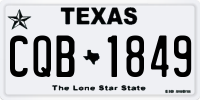 TX license plate CQB1849