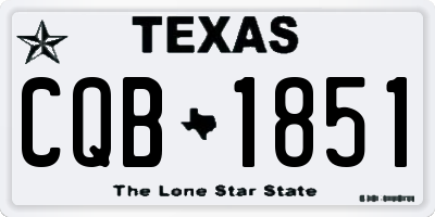 TX license plate CQB1851
