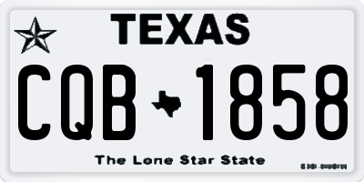 TX license plate CQB1858