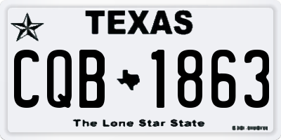TX license plate CQB1863