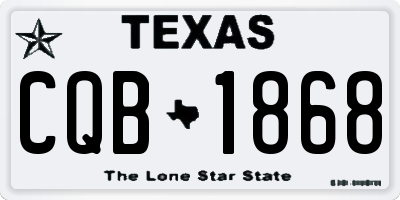 TX license plate CQB1868