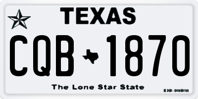 TX license plate CQB1870