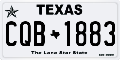 TX license plate CQB1883