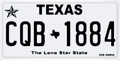 TX license plate CQB1884