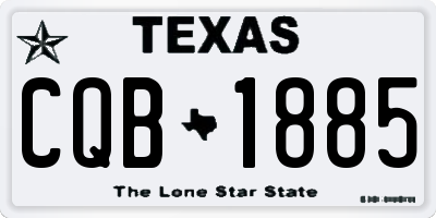 TX license plate CQB1885