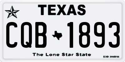 TX license plate CQB1893
