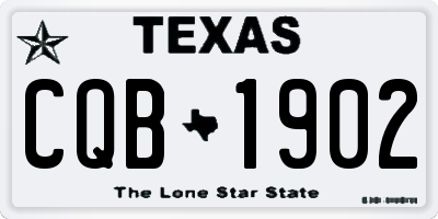 TX license plate CQB1902
