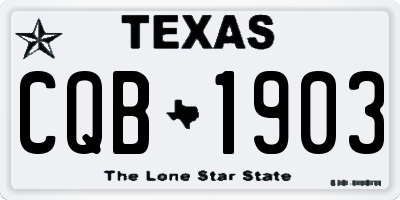 TX license plate CQB1903
