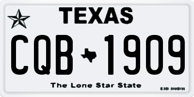 TX license plate CQB1909
