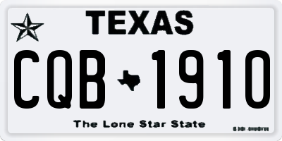TX license plate CQB1910