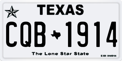 TX license plate CQB1914