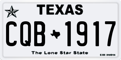 TX license plate CQB1917