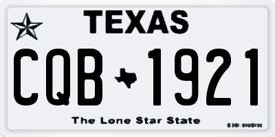 TX license plate CQB1921