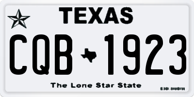 TX license plate CQB1923