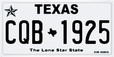 TX license plate CQB1925