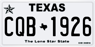 TX license plate CQB1926