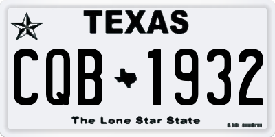 TX license plate CQB1932