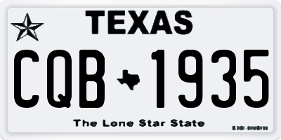 TX license plate CQB1935