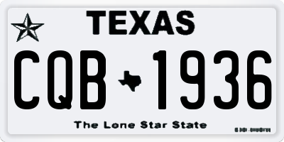 TX license plate CQB1936