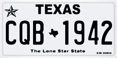 TX license plate CQB1942