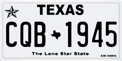 TX license plate CQB1945