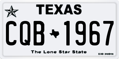 TX license plate CQB1967