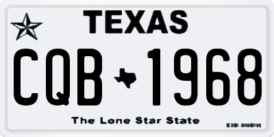 TX license plate CQB1968