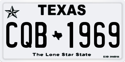 TX license plate CQB1969