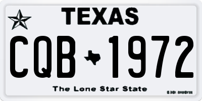 TX license plate CQB1972