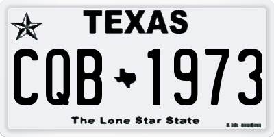 TX license plate CQB1973