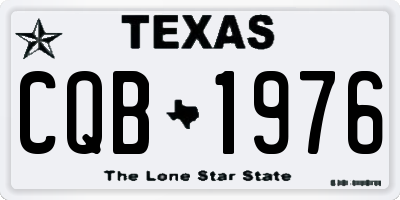 TX license plate CQB1976