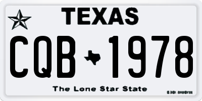 TX license plate CQB1978