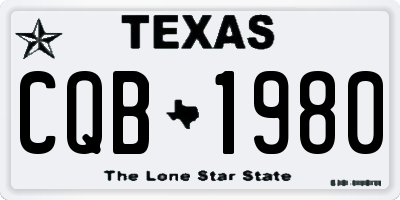 TX license plate CQB1980