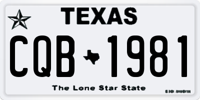 TX license plate CQB1981