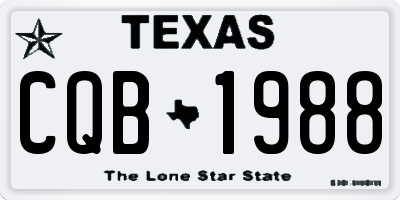TX license plate CQB1988