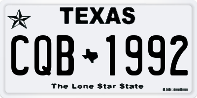 TX license plate CQB1992