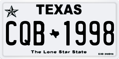 TX license plate CQB1998