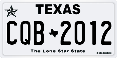 TX license plate CQB2012