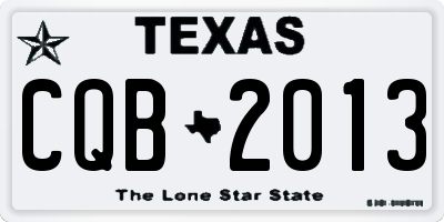 TX license plate CQB2013