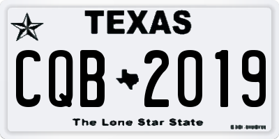 TX license plate CQB2019