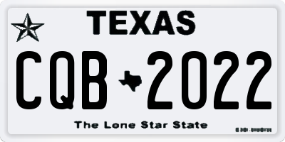TX license plate CQB2022