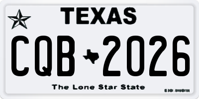 TX license plate CQB2026